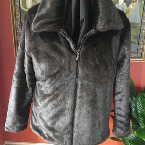 Mens brown faux fur jacket.